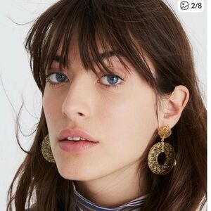 Madewell Gold Textured Statement Earrings